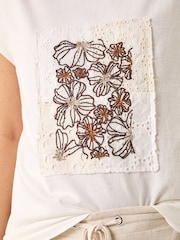 Roman White Patchwork Placement Print T-Shirt - Image 5 of 5