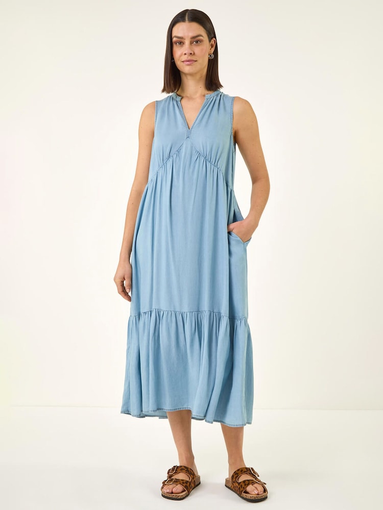 Ρωμαϊκό Midi φόρεμα με Λαιμόκοψη V - Εικόνα 2 από 5