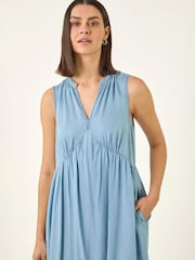 Ρωμαϊκό Midi φόρεμα με Λαιμόκοψη V - Εικόνα 4 από 5