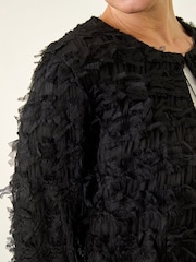 Roman Black Textured Edge To Edge Jacket - Image 6 of 6