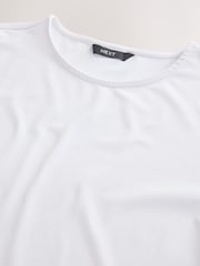 White Soft Touch Slinky Crew Neck Short Sleeve T-Shirt - Image 8 of 8