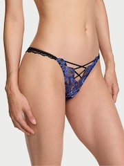 Victoria's Secret Floral Blue Brazilian Sequin Embroidery Knickers - Image 1 of 3