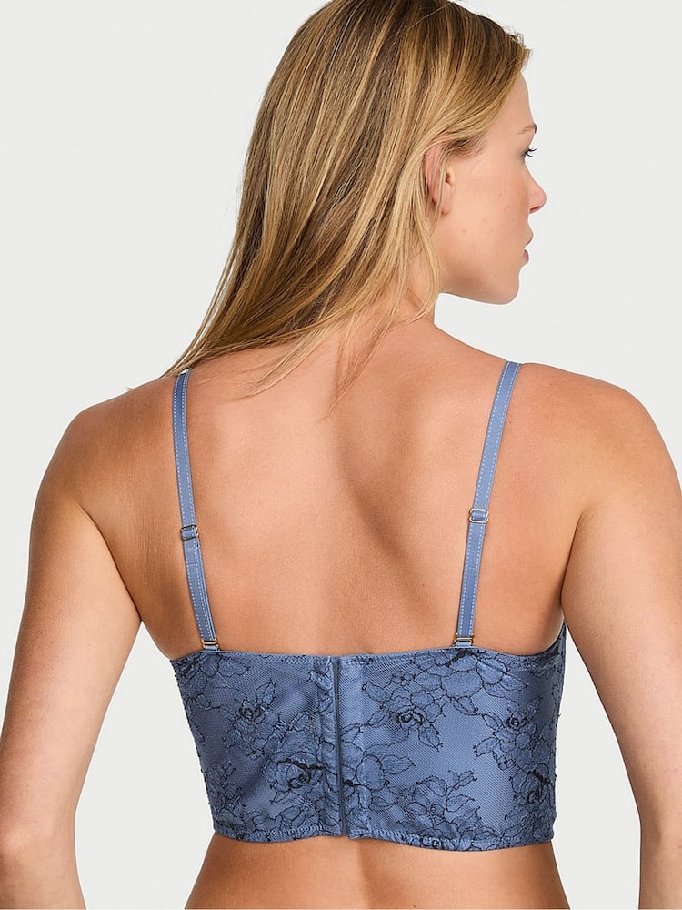 Victoria's Secret Denim Blue Embroidery Corset Top - Image 3 of 3 Victoria's Secret Denim Blue Embroidery Corset Top - Image 3 of 3