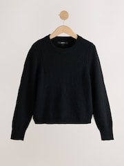 Black Crew Neck Long Sleeve Knitted Jumper - Image 5 of 6
