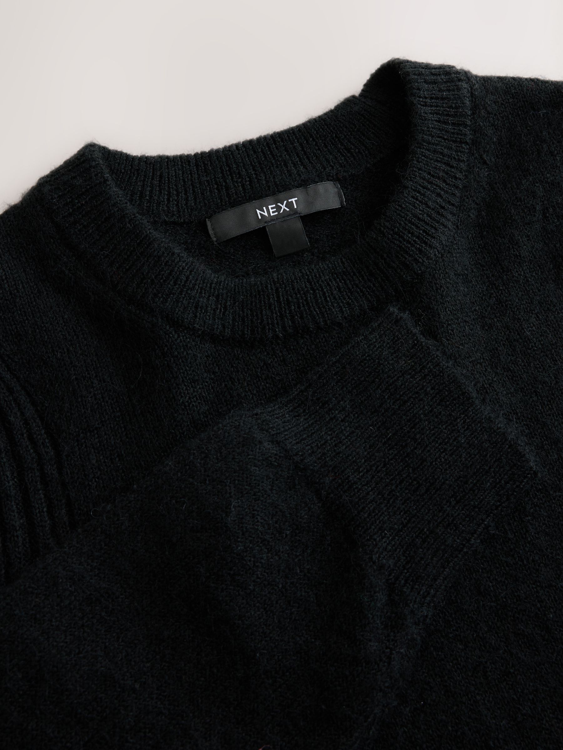 Buy Black Crew Neck Long Sleeve Knitted Jumper from Next USA