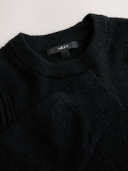 Black Crew Neck Long Sleeve Knitted Jumper - Image 6 of 6