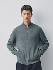 Charcoal Grey Milano Zip Through Jumper - Image 1 of 6