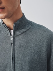 Charcoal Grey Milano Zip Through Jumper - Image 5 of 6