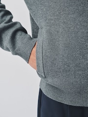 Charcoal Grey Milano Zip Through Jumper - Image 6 of 6