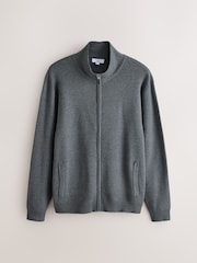 Charcoal Grey Milano Zip Through Jumper - Image 7 of 9