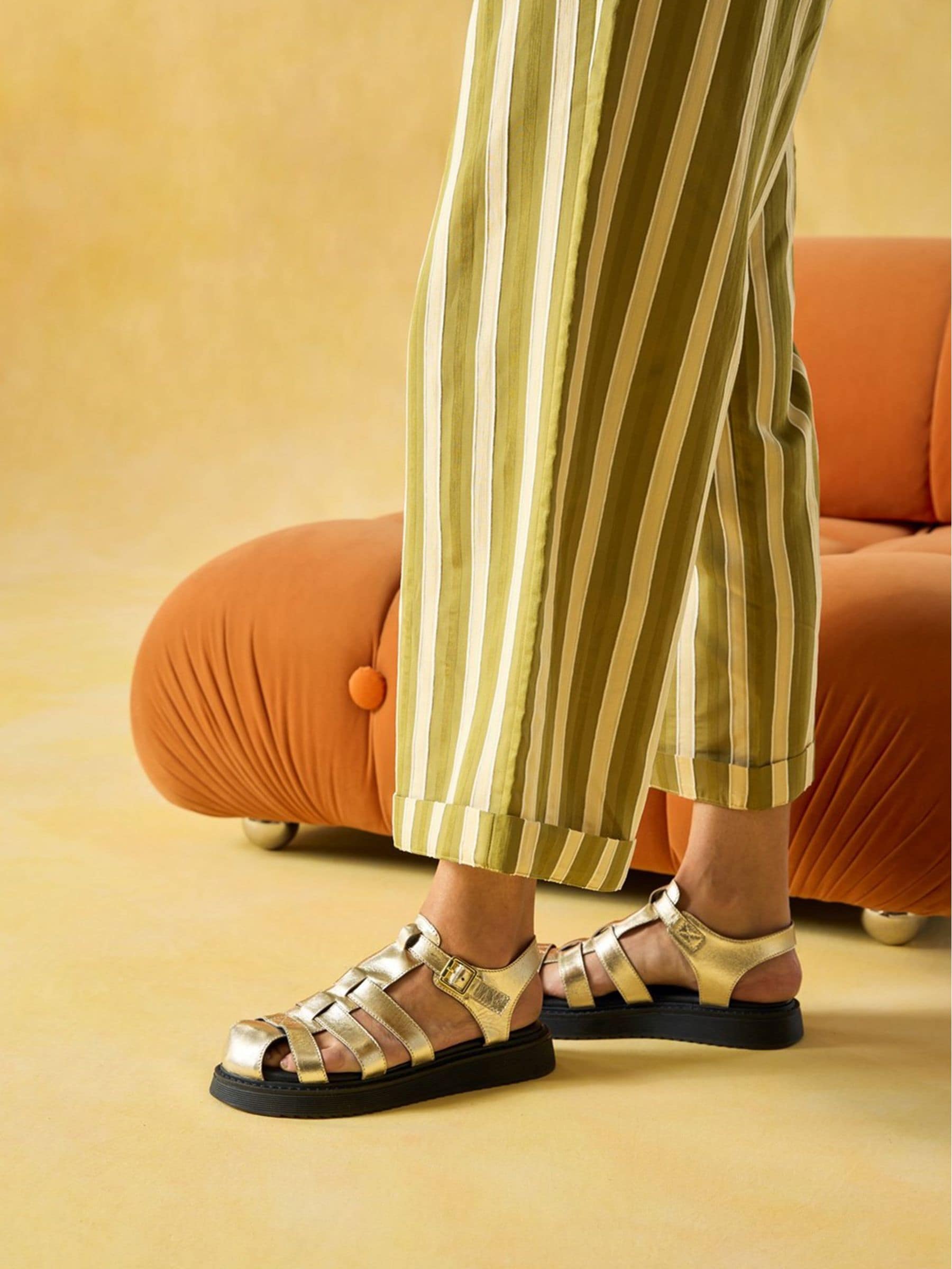 Hush Puppies Women's Gold Cassandra Gladiator Sandals