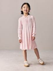 Baker by Ted Baker Pink Cable Knit Collared Dress - Image 1 of 11