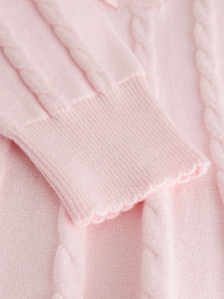 Baker by Ted Baker Pink Cable Knit Collared Dress - Image 11 of 11