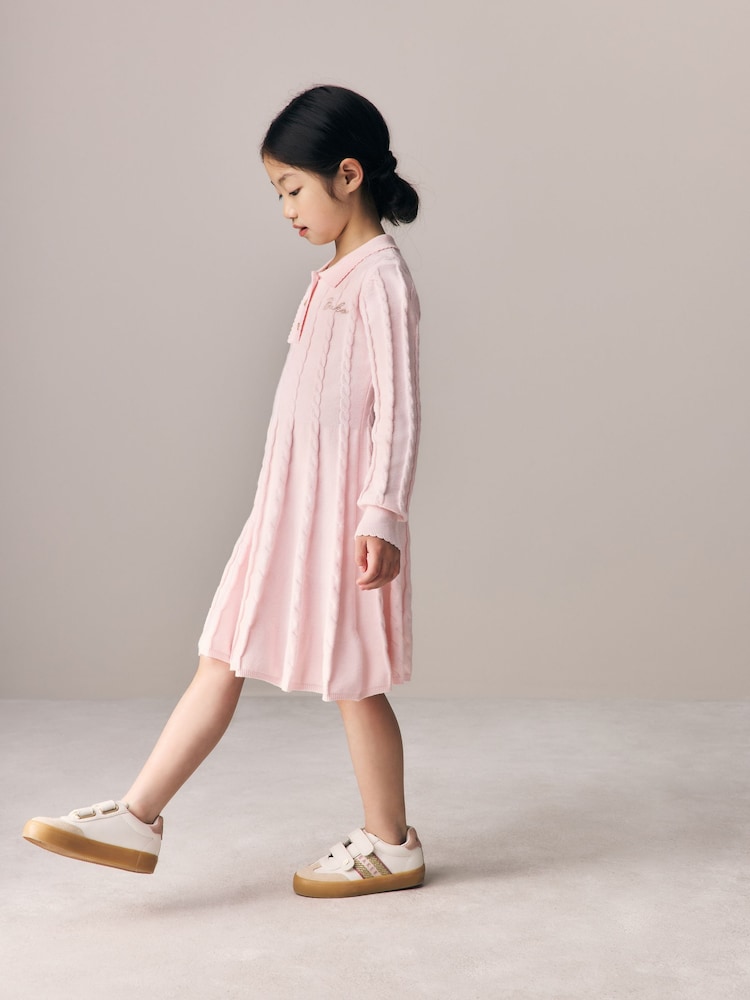 Baker by Ted Baker Pink Cable Knit Collared Dress - Image 2 of 11