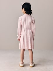 Baker by Ted Baker Pink Cable Knit Collared Dress - Image 3 of 11