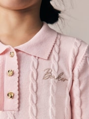 Baker by Ted Baker Pink Cable Knit Collared Dress - Image 4 of 11