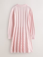 Baker by Ted Baker Pink Cable Knit Collared Dress - Image 7 of 11