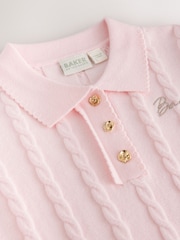 Baker by Ted Baker Pink Cable Knit Collared Dress - Image 9 of 11
