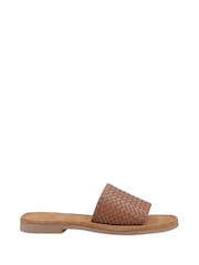 Hush Puppies Brown Hetty Slide Wide Fit Sandals - Image 1 of 5