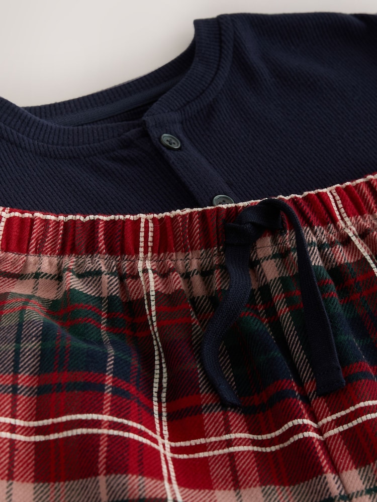 Red/Navy Check Short - Family Christmas Matching Pyjama Set (5-16yrs) - 8суретінің 8 суреті Red/Navy Check Short - Family Christmas Matching Pyjama Set (5-16yrs) - 8суретінің 8 суреті