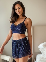 Pour Moi Blue Non Wired Love to Lounge Cotton Non Wired Bra - Image 2 of 4