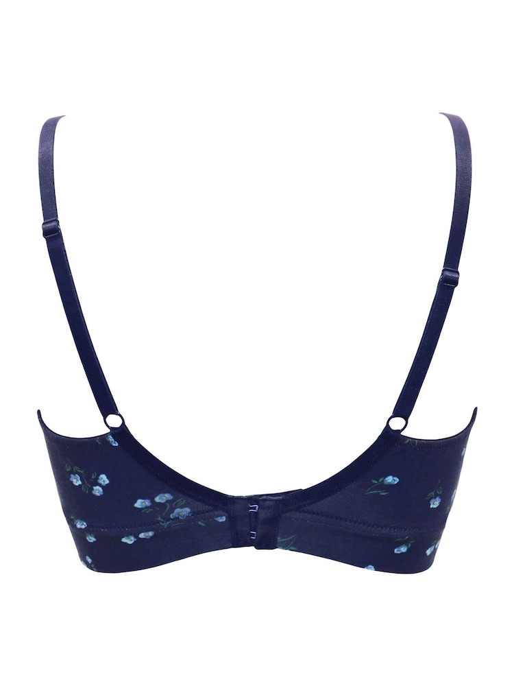 Pour Moi Blue Non Wired Love to Lounge Cotton Non Wired Bra - Image 4 of 4