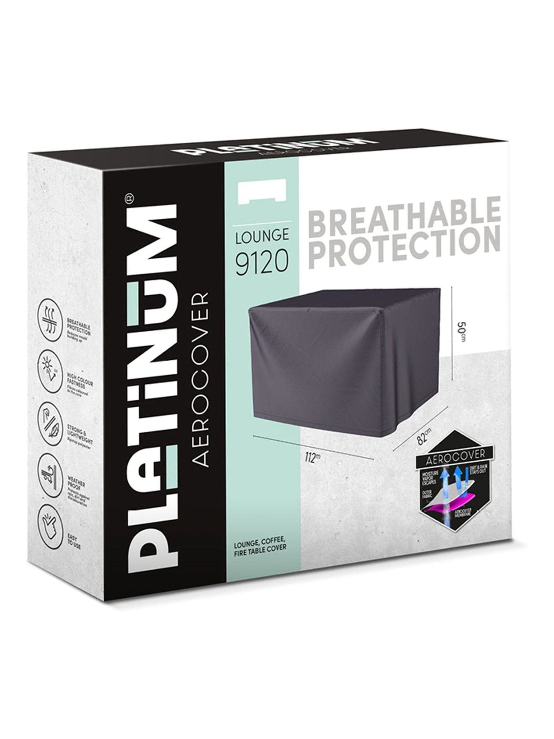 Aerocover Firetable Cover - 112 x 82 x 50cm, Black - Ripstop Polyester - Image 2