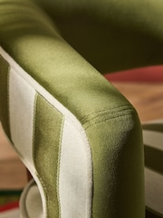 Lia Gold x Next Green Remi Mafaldine Stripe Chair - Image 4 of 8