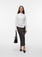 VERO MODA White Long Sleeve Boat Neck Blouse - Image 3 of 5