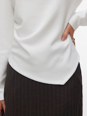 VERO MODA White Long Sleeve Boat Neck Blouse - Image 4 of 5