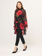 Star by Julien MacDonald Red Floral High Low Tunic - Image 2 of 5