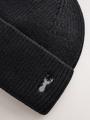 Black Stage Stag Embroidered Knitted  Beanie Hat (1-16yrs) - Image 2 of 3