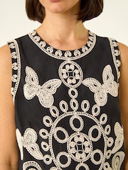 Roman Black Butterfly Embroidered Vest Top - Image 5 of 5