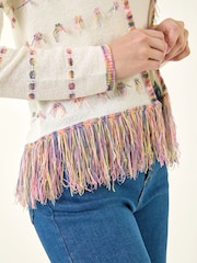 Cardigan Roman en maille légère à franges - Image 6 sur 6