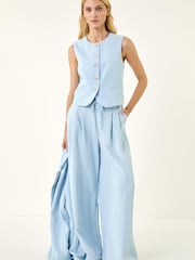 Roman Blue Buttoned Waistcoat - Image 2 of 5