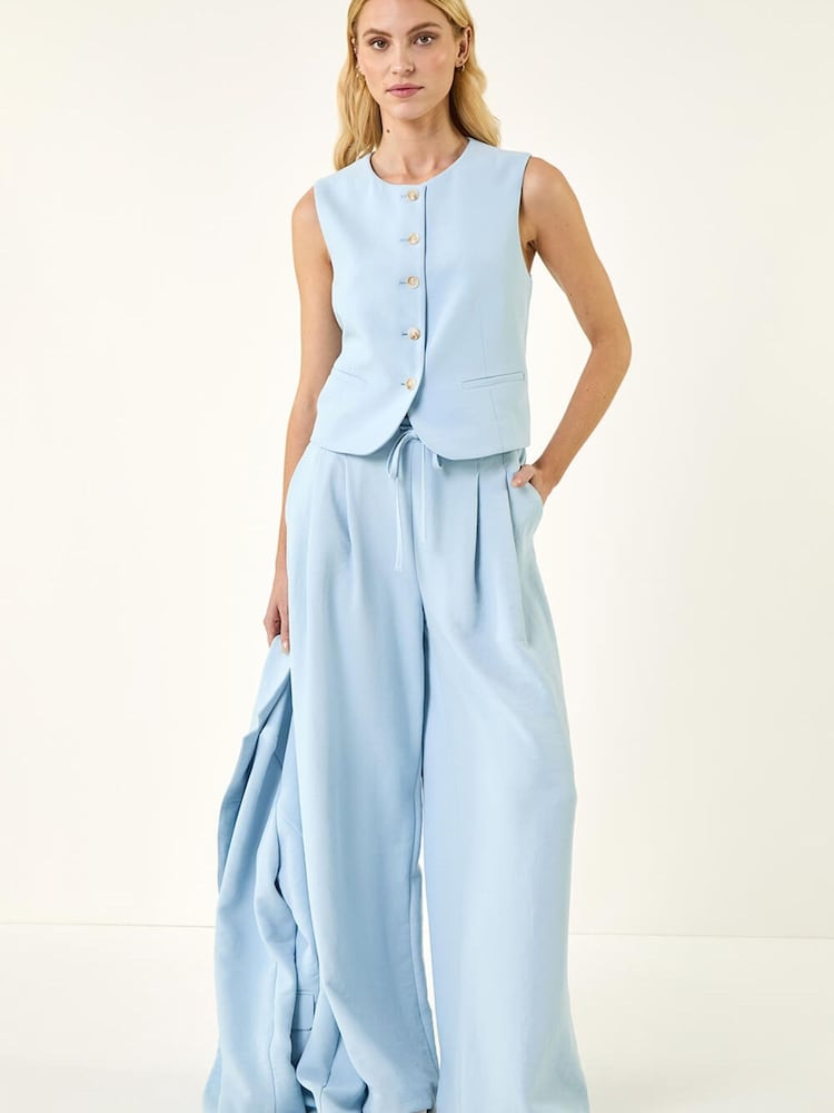 Roman Blue Buttoned Waistcoat - Image 2 of 5