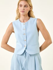 Roman Blue Buttoned Waistcoat - Image 4 of 5