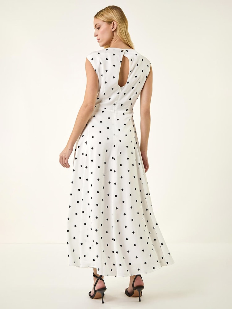 spot print midi dress Spot Print Milkmaid Midi Dress