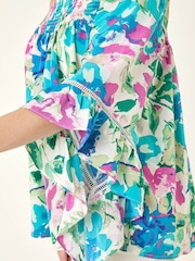 Roman Blue Floral Print Bardot Top - Image 5 of 5