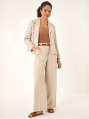 Roman Natural Buttoned Boucle Jacket - Image 1 of 5