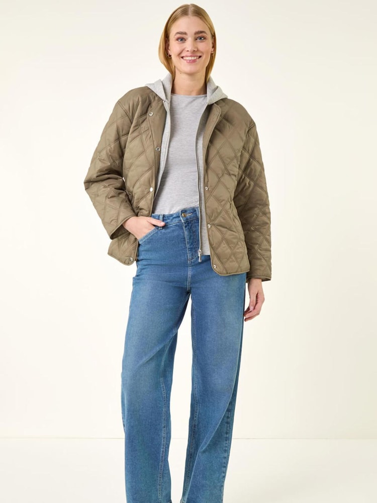 Roman Green Quilted Hooded Jacket - Image 1 of 5