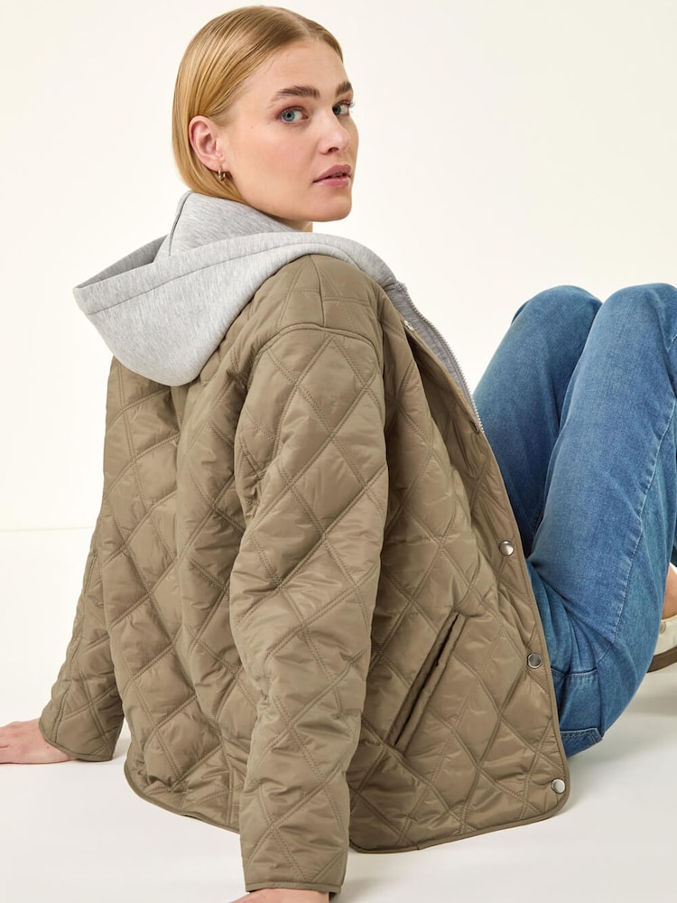 Roman Green Quilted Hooded Jacket - Image 2 of 5