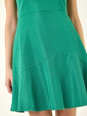 Grün - Roman strukturiertes ärmelloses kurzes Kleid - Bild 6 von 6