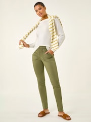 Roman Green Utility Stretch Denim Trousers - Image 2 of 5