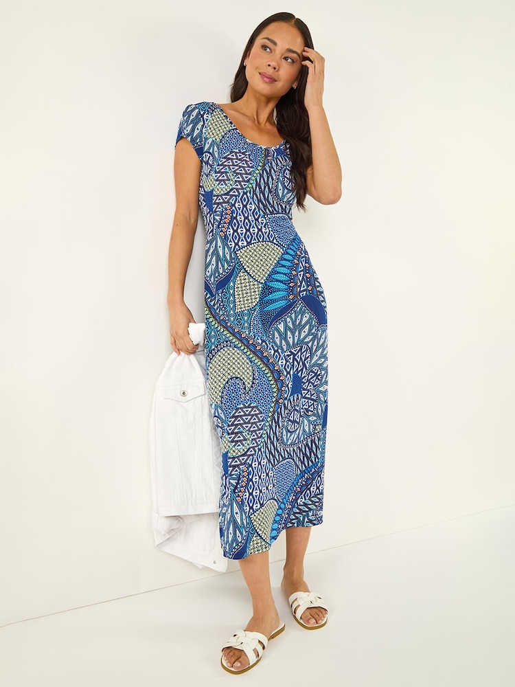 Roman Petite Abstract A-Line Midi Dress - Εικόνα 1 από 5