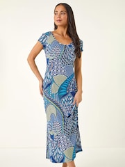 Roman Petite Abstract A-Line Midi Dress - Εικόνα 2 από 5