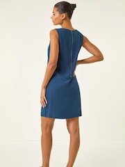 Roman Blue Seam Detail Pocket Shift Dress - Image 3 of 5
