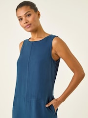 Roman Blue Seam Detail Pocket Shift Dress - Image 4 of 5