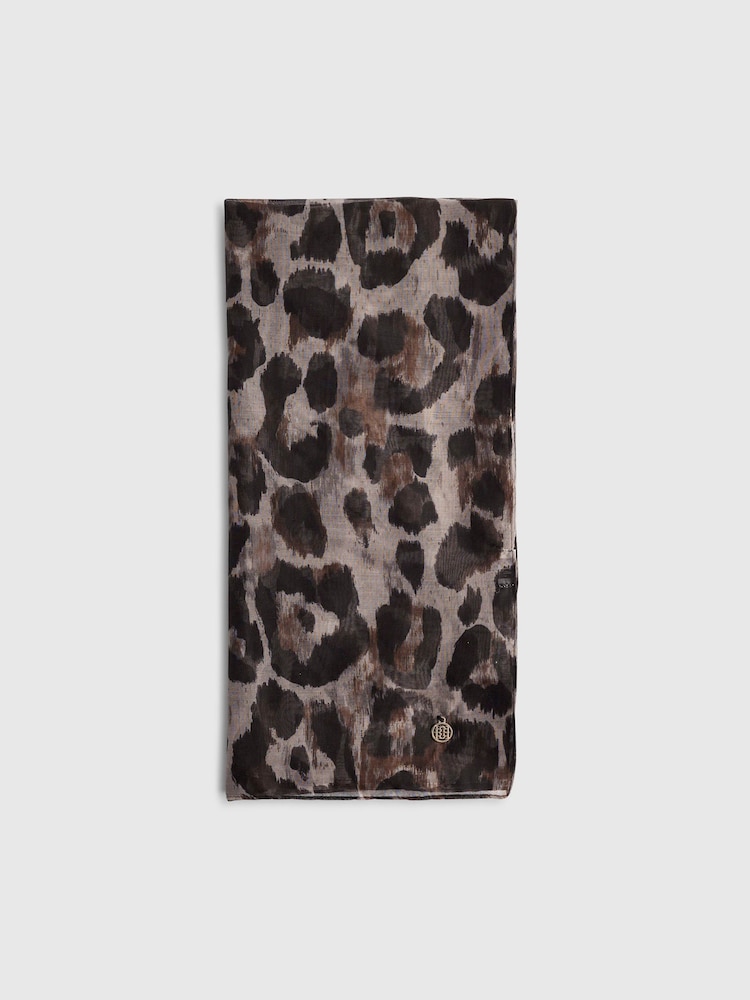 River Island Leopard Print Lightweight Scarf - Image 1 of 3