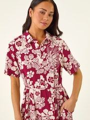 Roman Red Petite Floral Shirt Dress - Image 4 of 5